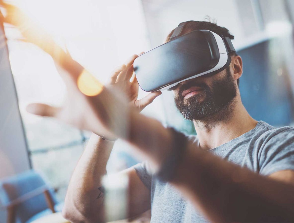 man wearing a VR headset